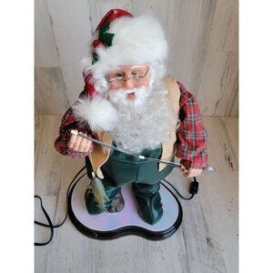Holiday creation Animated AS IS fishing santa claus vintage xmas home decor‎